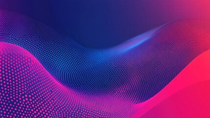 Vibrant Abstract Background with Dots and Waves in Gradient Colors
