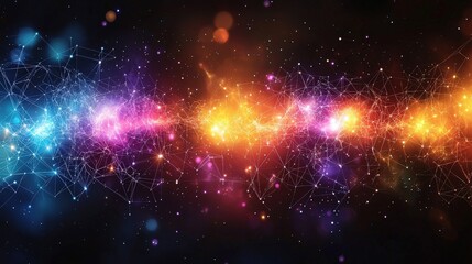 Fototapeta premium Colorful Cosmic Background with Bright Stars and Nebulae in Deep Space Landscape