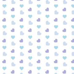 Fototapeta premium Pastel color hearts seamless pattern design