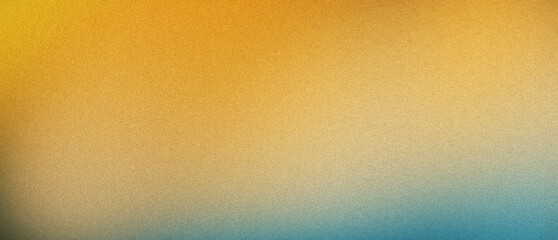 Orange teal yellow color gradient background, with grainy noise texture effect, for poster summer banner backdrop design