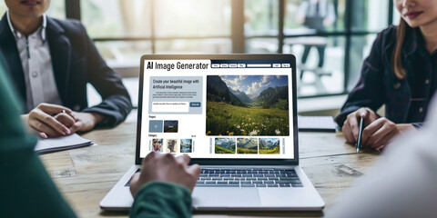 AI image generator software provide picture to graphic designer and users by text prompt brisk with use of artificial intelligence AI processing power to give image according to prompt text