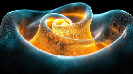 Iridescent Abstract Rose with Vibrant Colors and Glowing Texture in a Dark Background