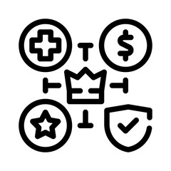 Fototapeta premium member benefits line icon