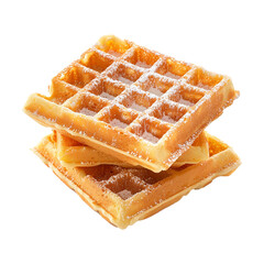 Delicious Golden Brown Waffles with Powdered Sugar Topping