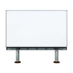 Fototapeta premium Blank Billboard Mockup Isolated on White Background for Advertising and Design Projects