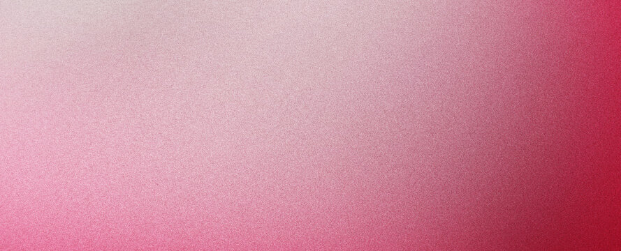 Fototapeta Pink grainy gradient background with noise texture in light pastel color for banner poster backdrop design and copy space