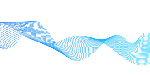Abstract background with blue wave lines on white.Thin line wavy abstract vector background.Abstract wave line for banner, wallpaper background with wave,
