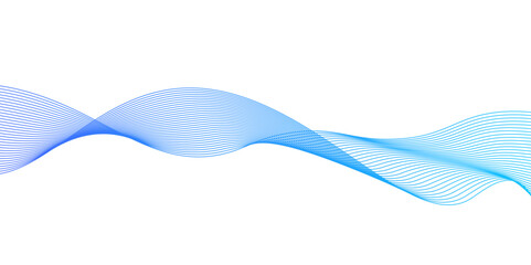 Abstract background with blue wave lines on white.Thin line wavy abstract vector background.Abstract wave line for banner, wallpaper background with wave,