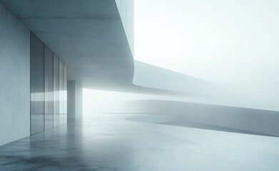 Obraz premium Modern Misty Architectural Corridor