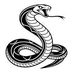 Fototapeta premium A line art Snake silhouette vector 