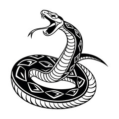 Fototapeta premium A line art Snake silhouette vector 