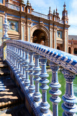 Railing near the bridge in plazaEspaña in Seville