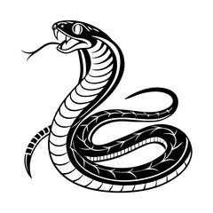 Fototapeta premium A line art Snake silhouette vector 