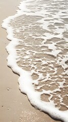 Serene Beach Wave Foam on Sandy Shore