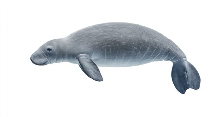 Fototapeta premium Majestic Dugong: A Gentle Giant of the Ocean Depths