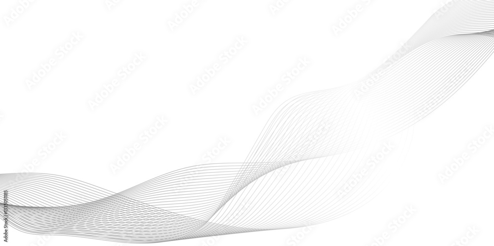 Fototapete geometric technology round shape black gradient curve shape isolated on white background, white and 
