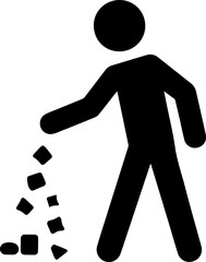 Littering and Trash Disposal Icon – Waste Management Symbol