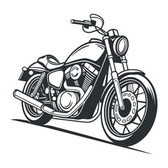 Black line art  motor bike silhouette vector 