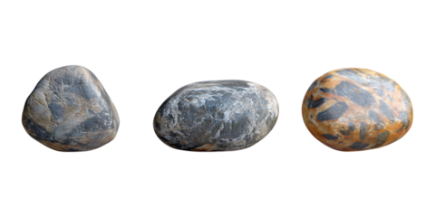 Pack Beautiful Stone set against transparent background for Natural Texture Design, Jewelry Crafting, or Landscaping Projects