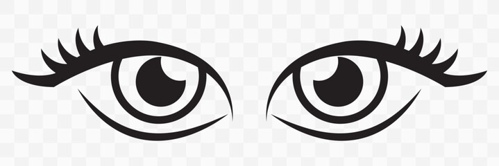 Obraz premium Eye icon set. Eyesight symbol. Retina scan eye icons. Simple eyes collection. Eye silhouette - stock vector. Simple eye icon vector. Eyesight pictogram in flat style. EPS 10.