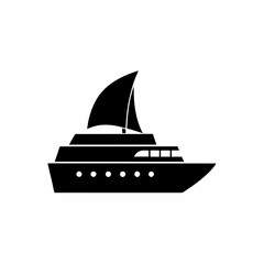 creative silhouette Yacht Icon victor illustration

