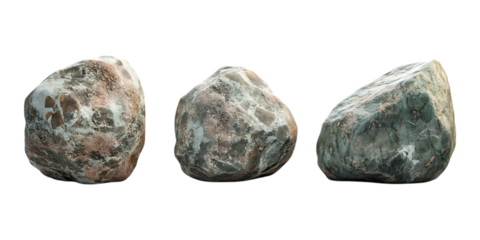 Pack Beautiful Stone set against transparent background for Natural Texture Design, Jewelry Crafting, or Landscaping Projects