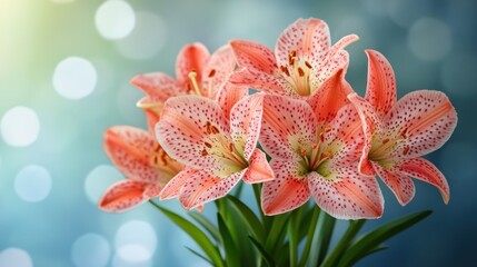 Fototapeta premium Beautiful coral lilies
