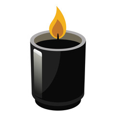 Black Glass Candle Vector Illustration - Cartoon, Clipart & Line Art Design 1.eps