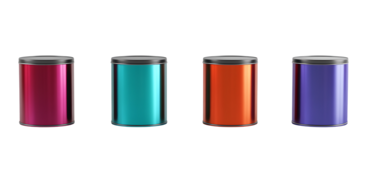 Pack Realistic Trash Can in Different Styles on Transparent Background for Waste Management, Cleaning, or Eco-Friendly Branding