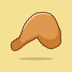 Cute vector fried chicken thigh