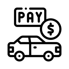 fare payment line icon