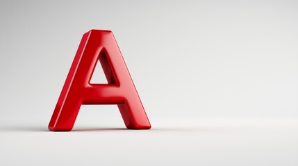 Bold red letter on white, striking minimalist graphic design for visual impact vivid