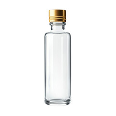 Empty Glass Bottle Gold Cap Product Packaging Design Mockup,