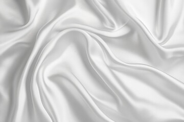 Smooth, flowing white silk fabric.  Detailed close-up view of elegant folds and drapes