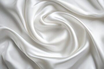 Elegant white silk fabric draped in soft, flowing folds