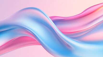 Fototapeta premium Flowing abstract waves, soft pastel colors blending in smooth curves, perfect for backgrounds or creative designs.