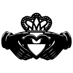 Claddagh Ring icon illustration.