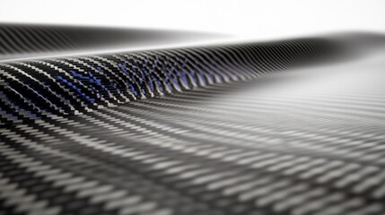 A zoomed-in view of dark, textured material with detailed patterns and waves, conveying an impression of depth and elegance