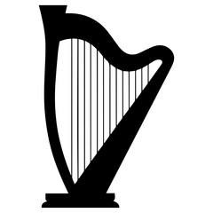 Harp icon isolated on white
