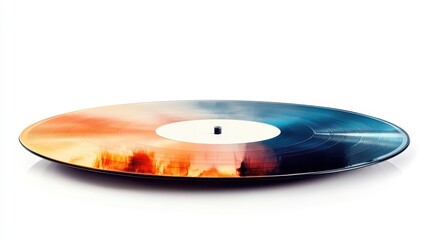 Vintage Vinyl Record with Soft Light Reflection