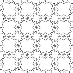 Figures from lines.Black pattern on white wallpaper for web page, textures, card, poster, fabric, textile. Abstract background.Repeating background image.White texture. Lines form shapes.