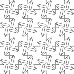 Figures from lines.Black pattern on white wallpaper for web page, textures, card, poster, fabric, textile. Abstract background.Repeating background image.White texture. Lines form shapes.
