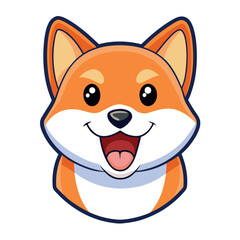 A cute dog vector illustration of a smiling dog puppy head