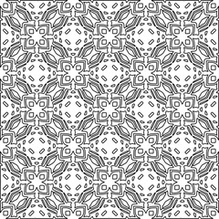 Figures from lines.Black pattern on white wallpaper for web page, textures, card, poster, fabric, textile. Abstract background.Repeating background image.White texture. Lines form shapes.
