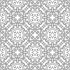 Figures from lines.Black pattern on white wallpaper for web page, textures, card, poster, fabric, textile. Abstract background.Repeating background image.White texture. Lines form shapes.