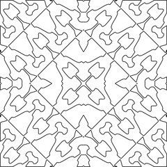 Figures from lines.Black pattern on white wallpaper for web page, textures, card, poster, fabric, textile. Abstract background.Repeating background image.White texture. Lines form shapes.