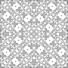 Figures from lines.Black pattern on white wallpaper for web page, textures, card, poster, fabric, textile. Abstract background.Repeating background image.White texture. Lines form shapes.