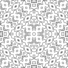 Figures from lines.Black pattern on white wallpaper for web page, textures, card, poster, fabric, textile. Abstract background.Repeating background image.White texture. Lines form shapes.