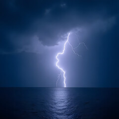 lightning over the sea
