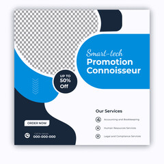 Digital marketing and corporate business service social media post banner template design